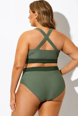 Green Colorblock Square...