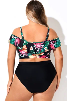 Floral Print Ruffled Women...