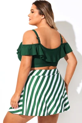 Solid Green V-Neck Off...