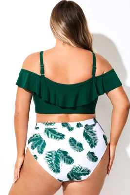 Off Shoulder Dark Green...