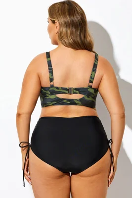 Green Camo Print Knot...