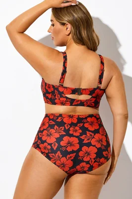 Red Floral Printed Front...