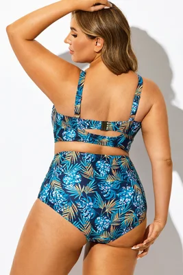 Blue Floral Print Knot...