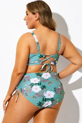 Green Floral Print...