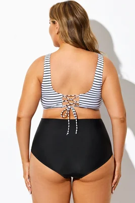 Black & White Striped Tie...