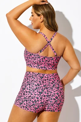 Plus Size Pink Leopard...