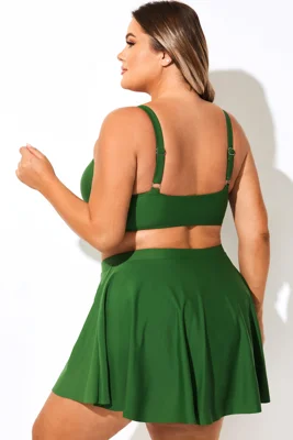 Plus Size Solid Green...