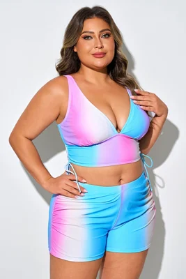 Plus Size Colorful Printed...