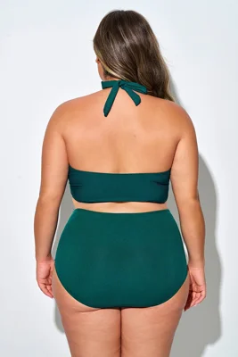 Dark Green Ruched Cut Out...