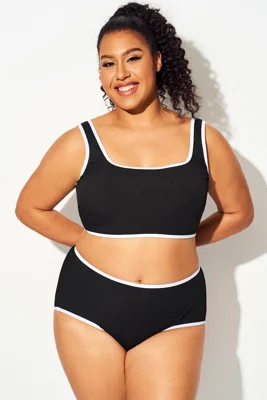 Black Square Neck Bikini...