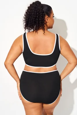 Black Square Neck Bikini...