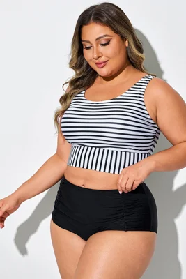 Black & White Striped Wide...