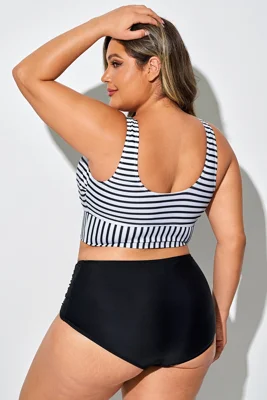 Black & White Striped Wide...