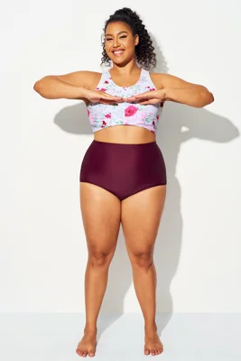 Wine Red  High Waist Women...