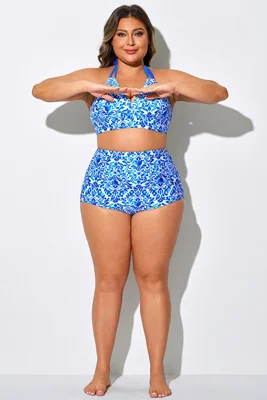 Porcelain Blue Elegant High Waist Brief For Lady