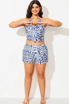 Tie-Dye Printed Side Slits Women Cargo Short