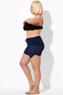 Blue Hollow Out Lace...