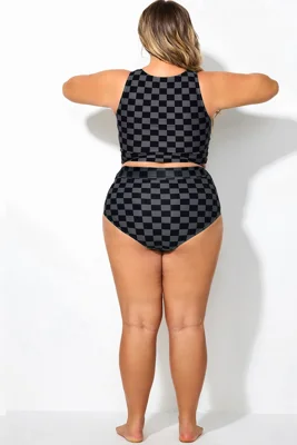 Black Check Elegant High...