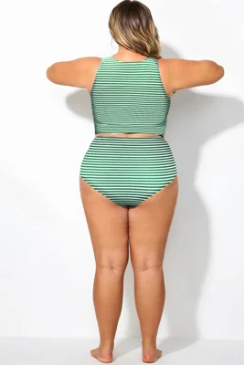 Green Striped Elegant High...