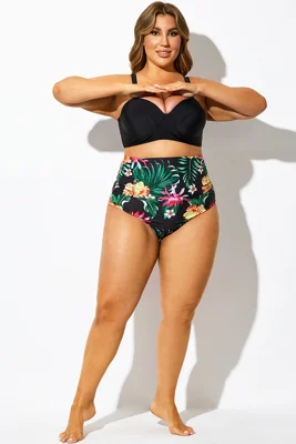 Black Floral Print Elegant...