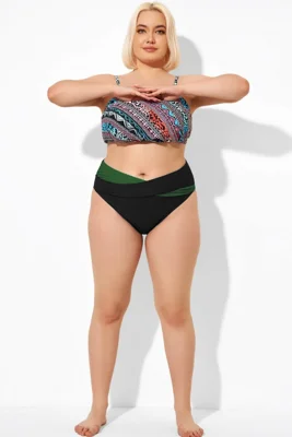 Mid Rise Colorblock Swim...