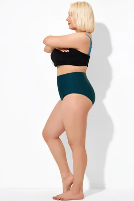 Green Ruffles High Waist...