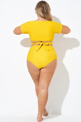 Yellow Relaxed Fit Swim...