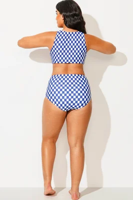 Plus Size Blue & White...