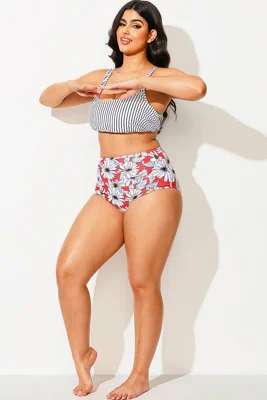 Plus Size Floral Print...