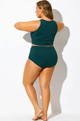 Plus Size Dark Green High...