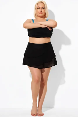 Black High Waisted Layered...