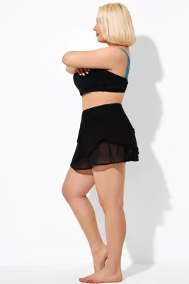 Black High Waisted Layered...