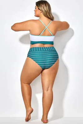 Elegant High Waist Stripe...