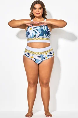 Floral Print High Waisted Beach Bikini Bottom
