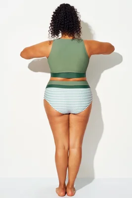 Plus Size Green Striped...
