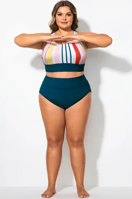 Plus Size Multi Colorblock...
