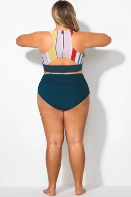 Plus Size Multi Colorblock...