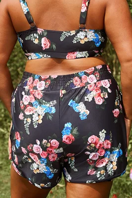 Plus Size Floral Print Mid...