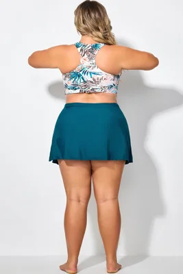 Green Side Slit High Waist...