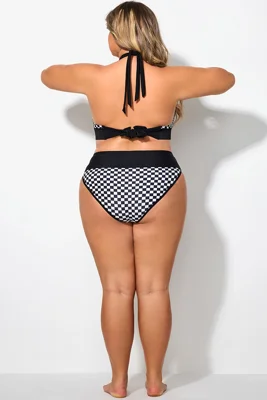 Black ＆ White Checkered Mid...