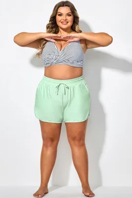 High Waisted Minty Fresh Green Linerless Women Short