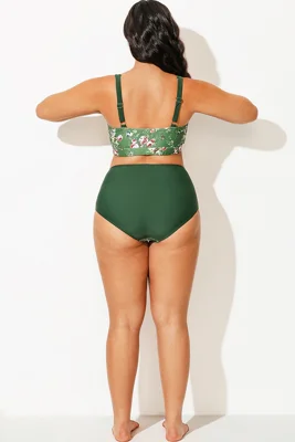 Army Green Floral Print...