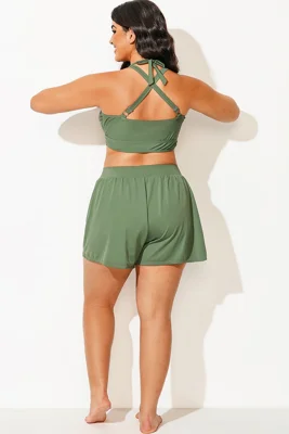 Plus Size Green Women Swim...