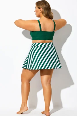 Green Striped High Waisted...