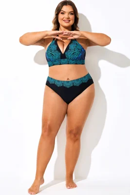 Blue Ombre Lace Print Full...