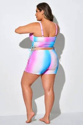 Plus Size Colorful Printed...