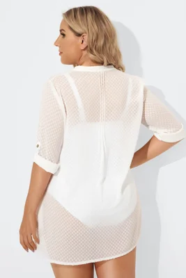 White Button Up Cover Up...