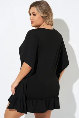 Ruffle Hem Tassel Tie...