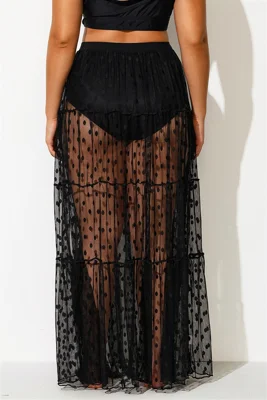 Full Length Polka Dots Mesh...