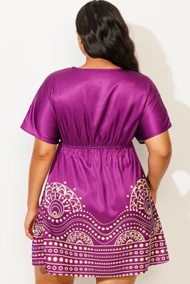 Purple Elastic Waistband...